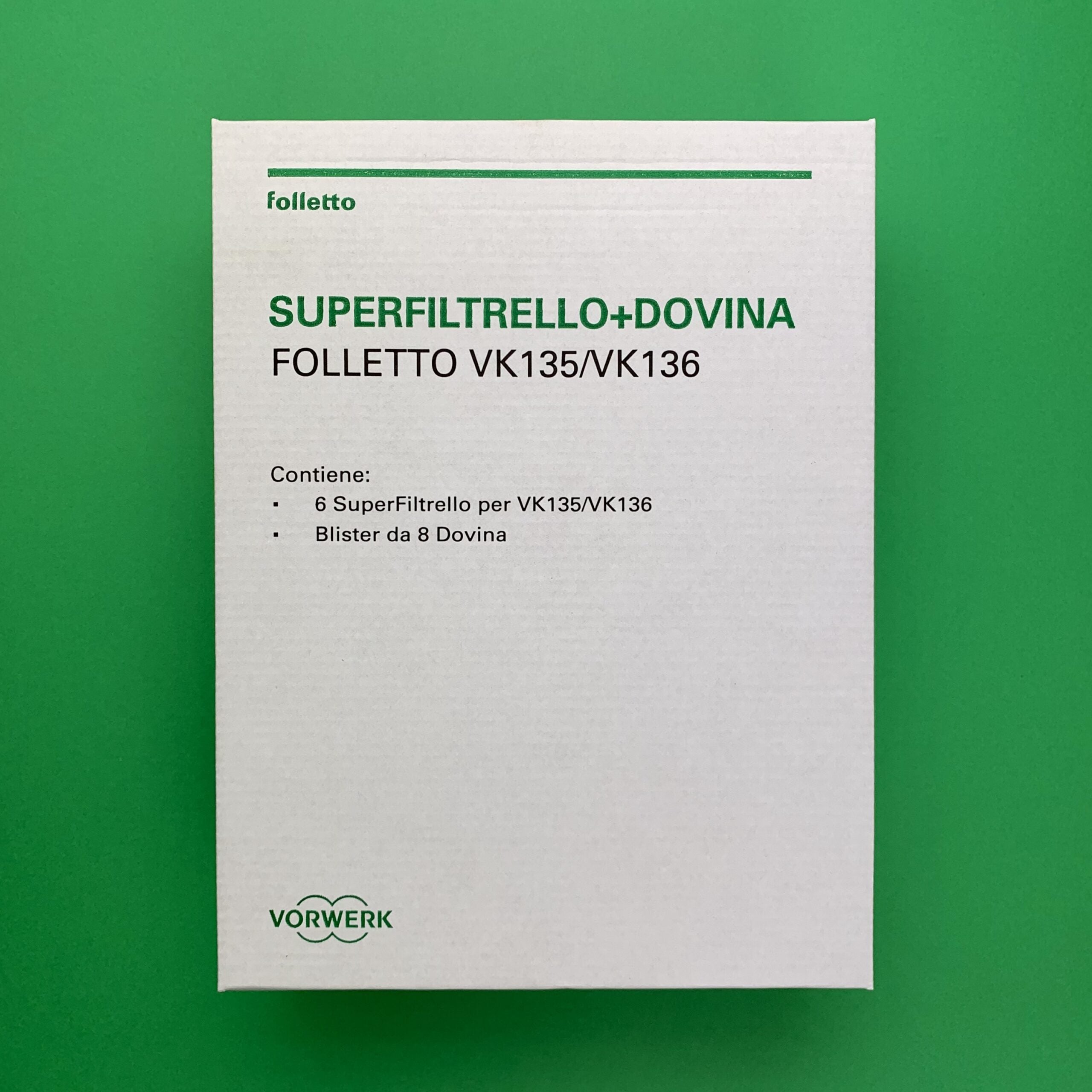 6 Sacchetti Vorwerk Folletto VK135/136 + 6 Profumi Dovina (Originali)