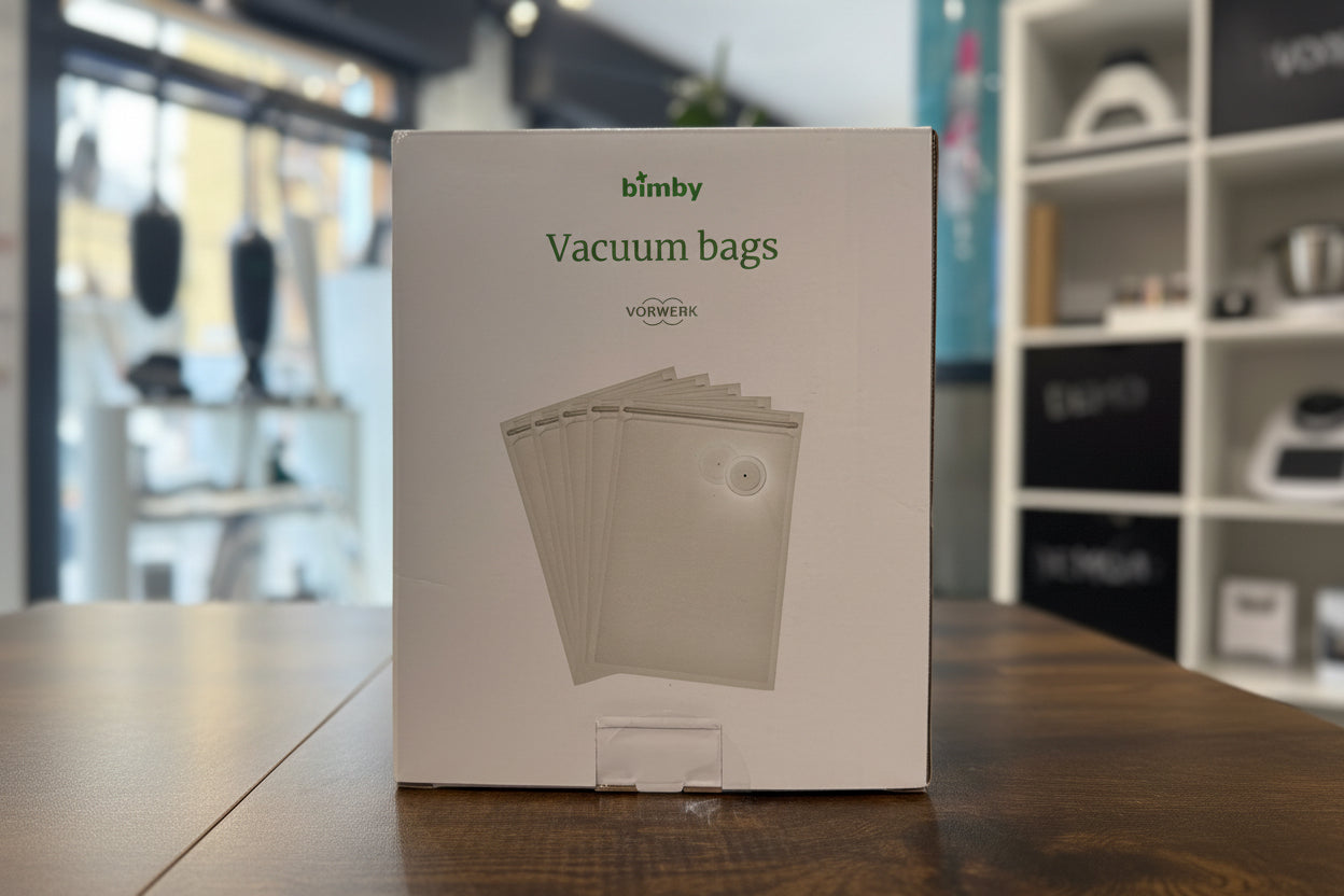 Confezione di sacchetti sottovuoto originali Vorwerk Bimby per conservazione alimentare e cottura sottovuoto